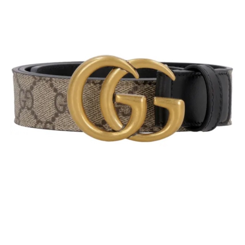 Gucci Women's Brown and Gold Belt - Brand New in Box